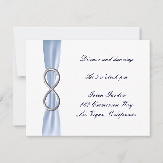 Blue Infinity Wedding Reception Card (Front)