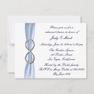 Blue Infinity Wedding Rehearsal Dinner Invitation