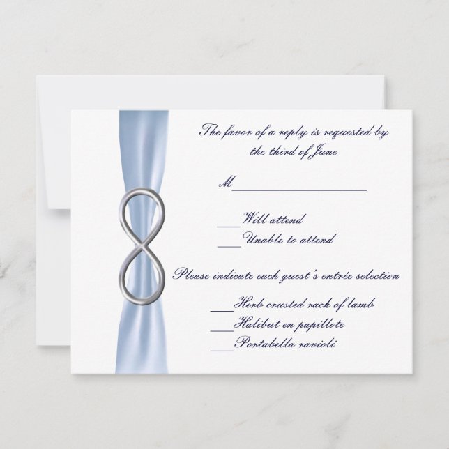 Blue Infinity Wedding Response Card (Front)