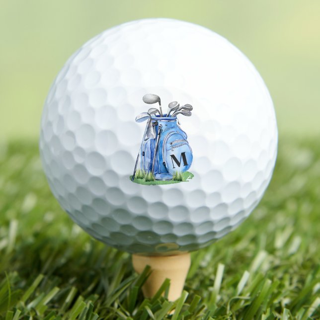 Blue Initial Monogram Golf Balls (Blue Initial Monogram Golf Balls)