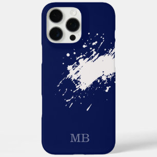 blue initials monogram iPhone 16 pro max case