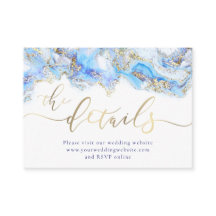 blue ink fluid marble Wedding Website