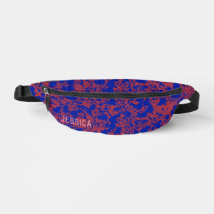 Blue Ink on Red Simple Modern Bum Bags