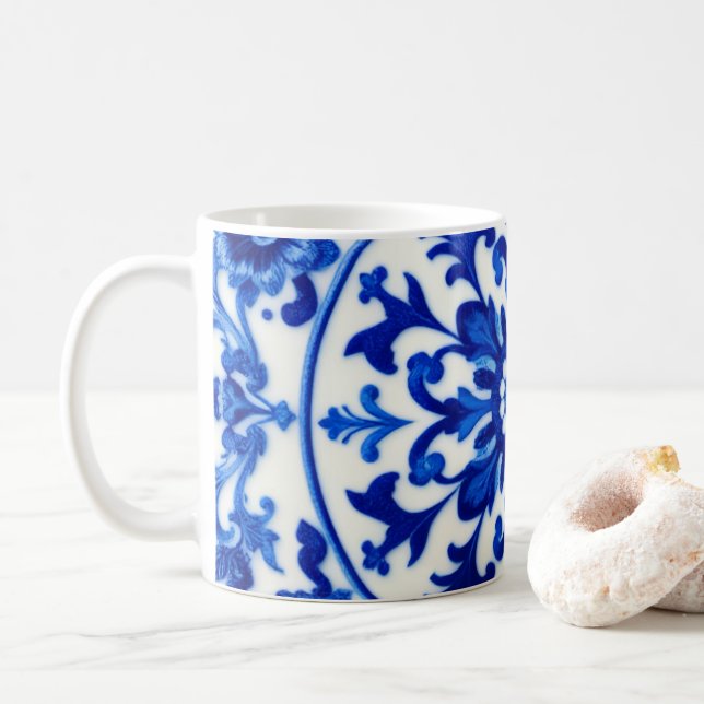 Blue Ink Oriental Mug (With Donut)