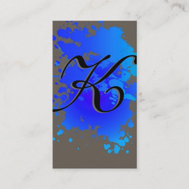 Blue Ink Paint Splash Business Card (Front)