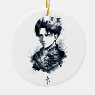Blue Ink Soldier Portrait Ornament