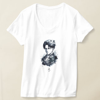 Blue Ink Soldier Portrait T-Shirt
