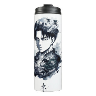 Blue Ink Soldier Portrait Thermal Tumbler