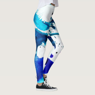 Blue Ink Splatter on Leggings