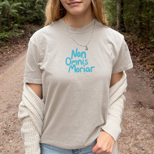 Blue inked Hand-lettered Ancient Latin Quote T-Shirt