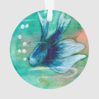 Blue Inky Betta Fish Ornament