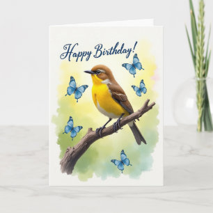 Blue Insect Birthday Card
