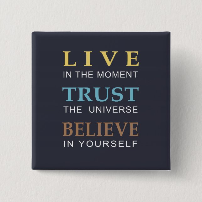 Blue Inspirational Modern Typography 15 Cm Square Badge (Front)