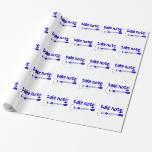 blue instrument wrapping paper