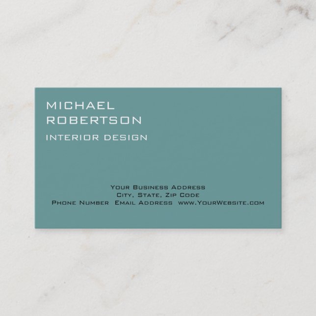 Blue Interior Designer Business Card (Front)