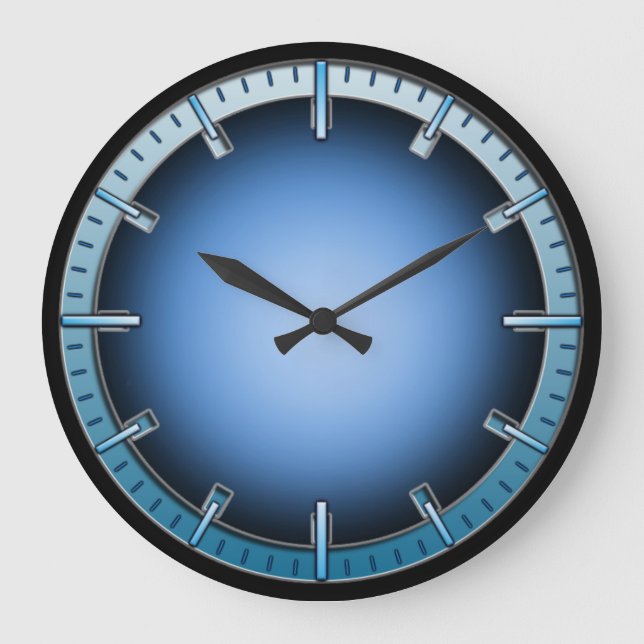 Blue Interlock Inner Glow Numberless Wall Clock (Front)