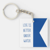 Blue international diver down Alpha flag acrylic