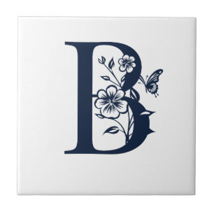 blue invitatione letter B simple Tile