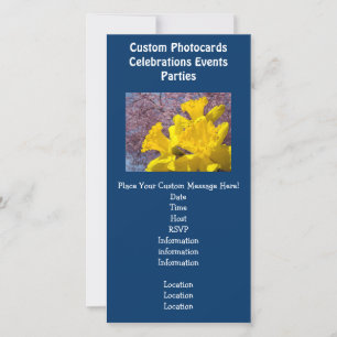 Blue Invitations Photocards Events Daffodils