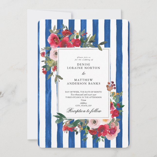 Blue Iolite Wedding Invitation (Front)