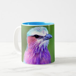 blue_iphone bird Two-Tone coffee mug