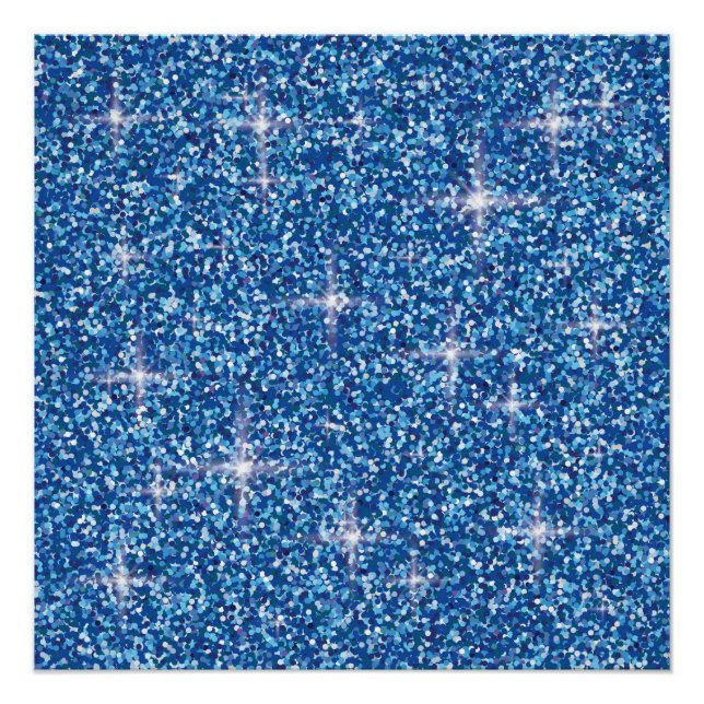 Blue iridescent glitter poster (Front)
