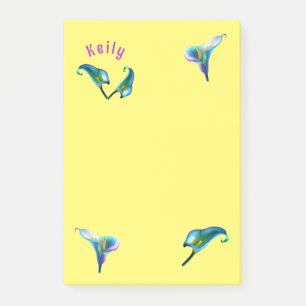 Blue Iridescent Holographic Calla Lilies Post-it Notes