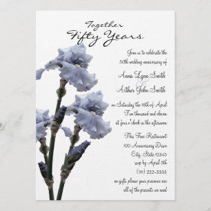 Blue Iris Anniversary Invitation