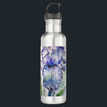 Blue Iris Art floral Watercolor Flower Art 710 Ml Water Bottle<br><div class="desc">Blue Iris Art floral Watercolor Flower Art. A hand painted original painting from my own garden irises.</div>
