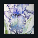 Blue Iris Art floral Watercolor Flower Art Magnet<br><div class="desc">Blue Iris Art floral Watercolor Flower Art. A hand painted original painting from my own garden irises.</div>
