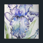 Blue Iris Art floral Watercolor Flower Art Magnet<br><div class="desc">Blue Iris Art floral Watercolor Flower Art. A hand painted original painting from my own garden irises.</div>