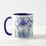 Blue Iris Art floral Watercolor Flower Art Mug<br><div class="desc">Blue Iris Art floral Watercolor Flower Art. A hand painted original painting from my own garden irises.</div>