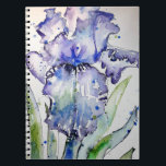 Blue Iris Art floral Watercolor Flower Art Notebook<br><div class="desc">Blue Iris Art floral Watercolor Flower Art. A hand painted original painting from my own garden irises.</div>