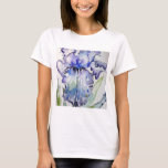 Blue Iris Art floral Watercolor Flower Art T-Shirt<br><div class="desc">Blue Iris Art floral Watercolor Flower Art. A hand painted original painting from my own garden irises.</div>