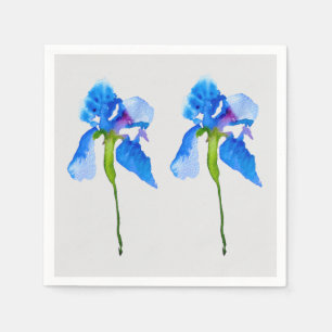 Blue iris blossom art homeware napkin
