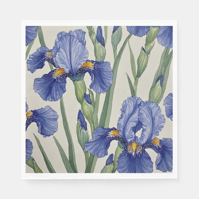 Blue Iris Blossoms Napkin (Front)