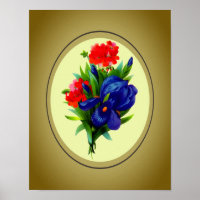 Blue Iris Bouquet Floral Art
