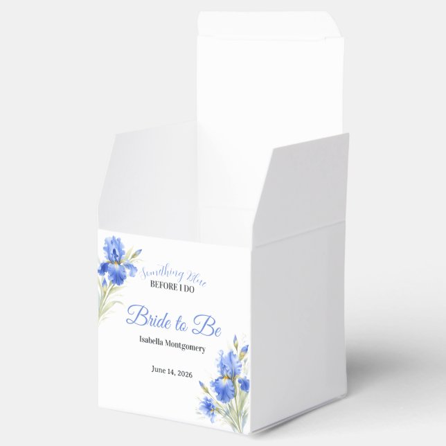 Blue Iris Bride to Be Something Blue Bridal Shower Favour Box (Opened)