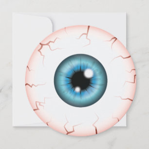 Blue Iris Eyeball Bloodshot Eye Halloween Party Invitation