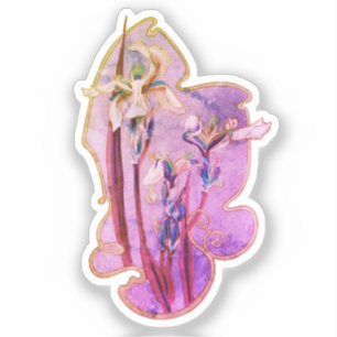 Blue Iris Floral Art Distressed 