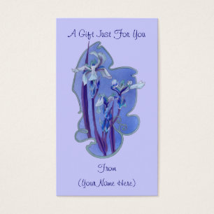 Blue Iris Floral Design Personalised Gift Card Tag