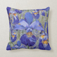 Blue Iris Floral Pattern