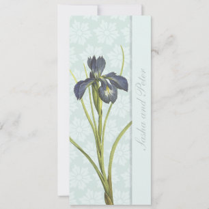 Blue Iris Floral Wedding Invitation