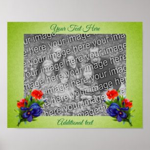 Blue Iris Flower Add Your Photo Personalised Poster