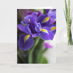 Blue Iris Flower Bouquet Card