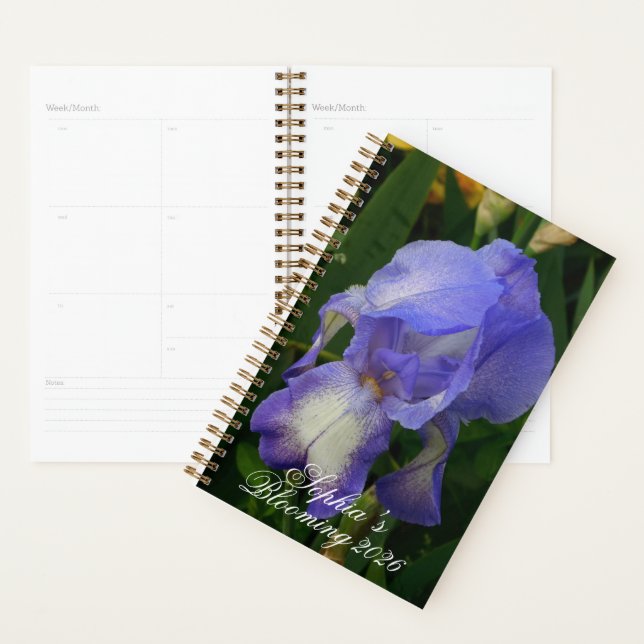 Blue Iris Flower Macro Art: Floral Planner (Display)