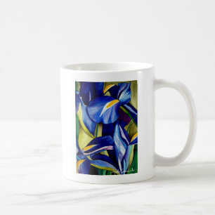 Blue Iris flower original watercolor art painting Coffee Mug