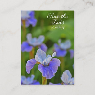 Blue Iris Flower Portrait Save the Date Enclosure Card