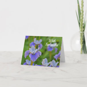 Blue Iris Flower With Sympathy Condolence Card