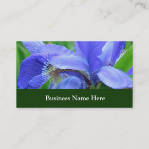 Blue iris flowers business card